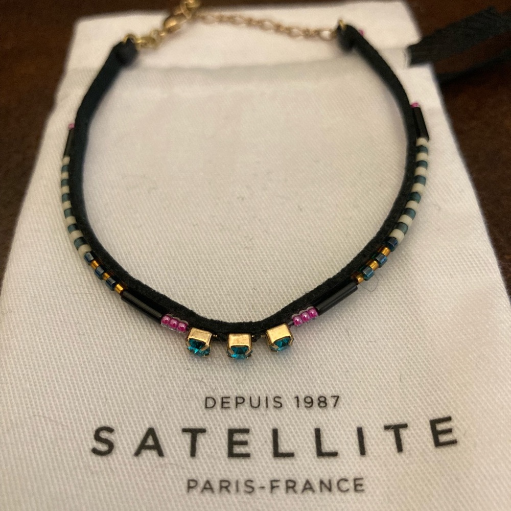 Brand new SATELLITE PARIS Leather and  Swarovski Crystal Bracelet